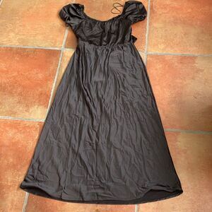 Fashion Nova black open back maxi dress